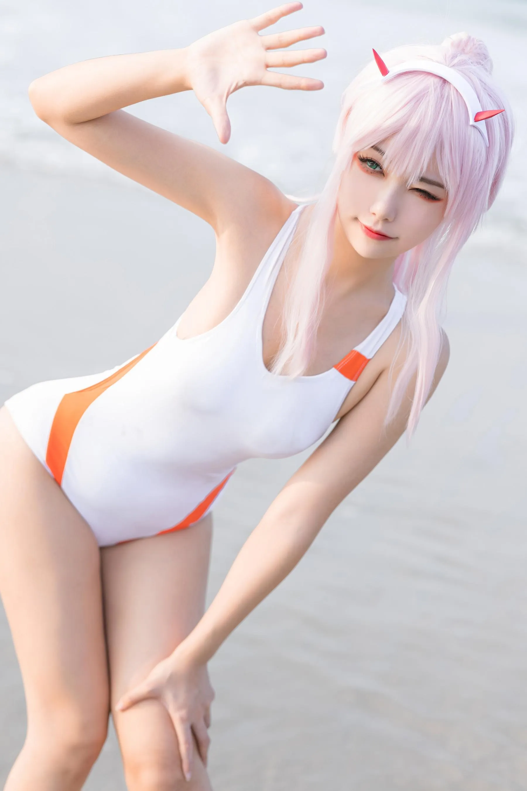 Momoko葵葵 – NO.36 DARLING in the FRANXX 02 泳装 兔女郎花嫁 [61P]插图6